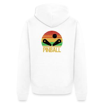 Vintage Pinball Funny Pinballer Machine Flippin - Unisex Premium Bio Zip Hoodie - Weiß - Hinten - Thijin (182cm)