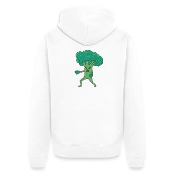 Broco Lee Broco Lee Broccoli Arts martiaux Kung Fu Jun de mots - Veste à capuche bio Premium Unisexe - blanc - Dos - Thijin (182cm)