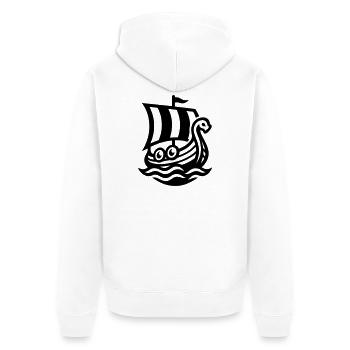 Viking Ship Dragon Boat - Unisex Premium Organic Zip Hoodie - white - Back - Thijin (182cm)