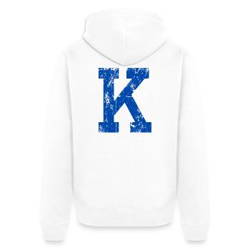 Lettre k sport rétro  - Veste à capuche bio Premium Unisexe - blanc - Dos - Thijin (182cm)