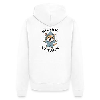 Shark Attack - Attaque de requin - Veste à capuche bio Premium Unisexe - blanc - Dos - Thijin (182cm)