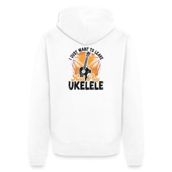 Hawaiian Ukulele Uke I Just Want - Unisex Premium Bio Zip Hoodie - Weiß - Hinten - Thijin (182cm)