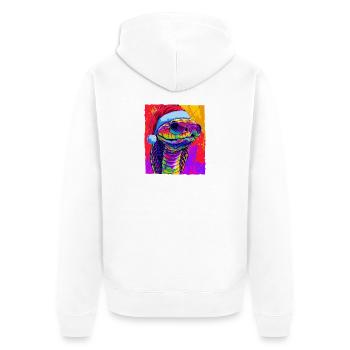 Portrait de Noël du cobra-serpent - Veste à capuche bio Premium Unisexe - blanc - Dos - Thijin (182cm)