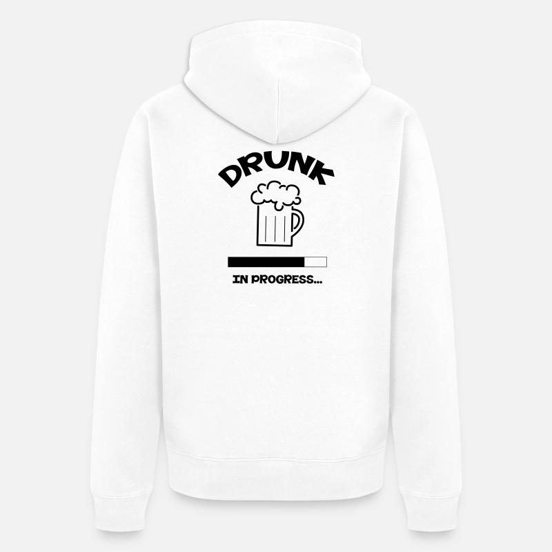 Drunk in Progress - alcool - Veste à capuche bio Premium Unisexe - blanc