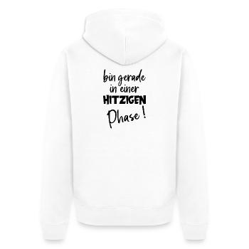 Bouffées de chaleur de phase chaude Humour sur la ménopause - Veste à capuche bio Premium Unisexe - blanc - Dos - Thijin (182cm)