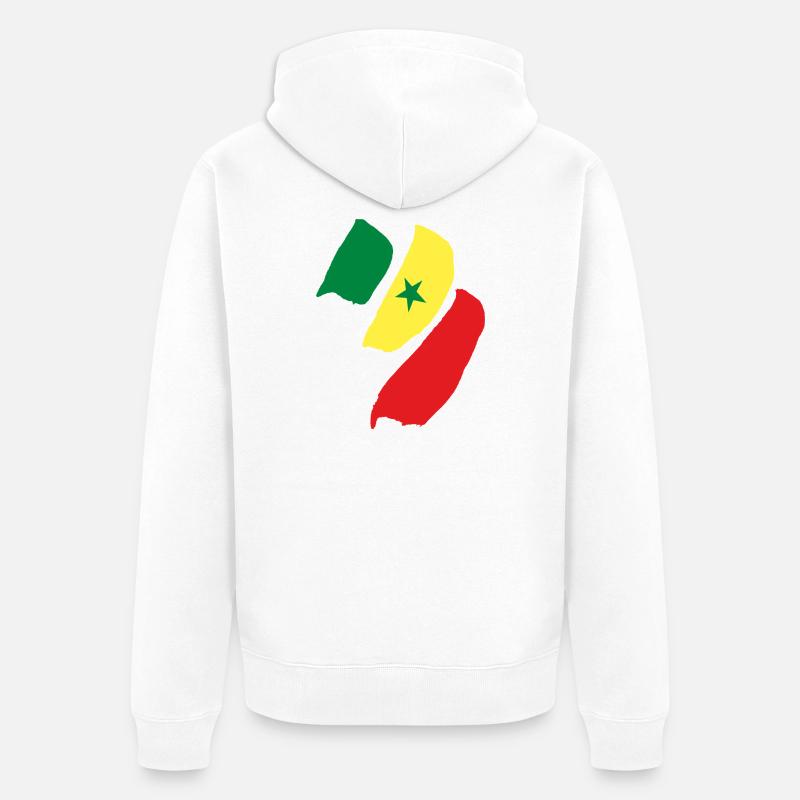drapeau du Sénégal - Veste à capuche bio Premium Unisexe - blanc