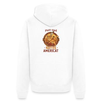 Einheimischer amerikanischer Purr-oud Katzenliebhaber lustige Jagd - Unisex Premium Bio Zip Hoodie - Weiß - Hinten - Thijin (182cm)