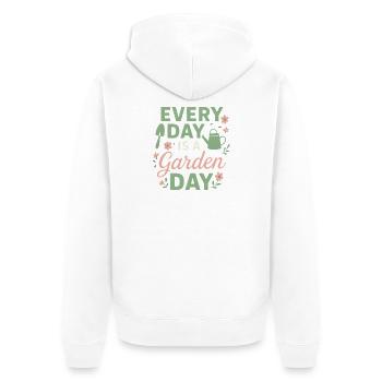 Every Day is a Garden Day - Unisex Premium Bio Zip Hoodie - Weiß - Hinten - Thijin (182cm)