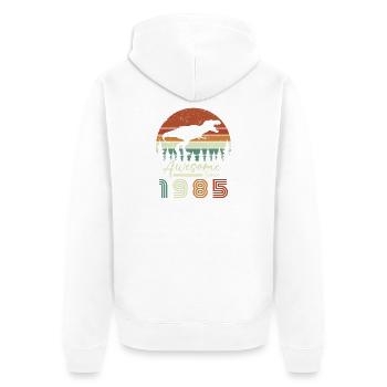 awsome_since_dinaseur_1985 - Veste à capuche bio Premium Unisexe - blanc - Dos - Thijin (182cm)