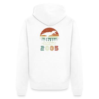 awsome_since_dinaseur_2005 - Veste à capuche bio Premium Unisexe - blanc - Dos - Thijin (182cm)