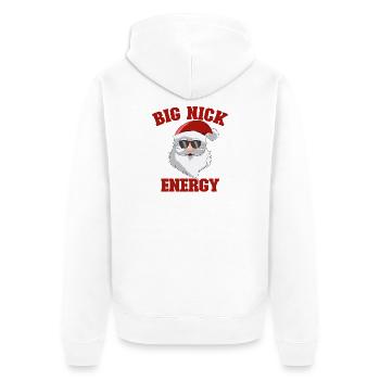 Santa Claus, Merry Christmas, Big Nick-E - Unisex Premium Organic Zip Hoodie - white - Back - Thijin (182cm)