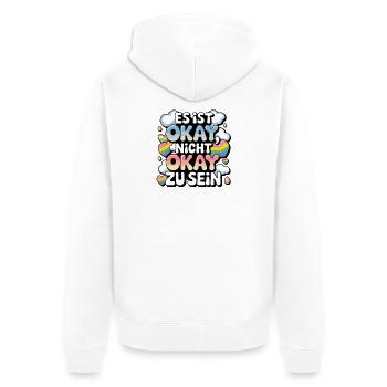 It's Okay Not Being Okay Rainbow Pride - Unisex Premium Organic Zip Hoodie - white - Back - Thijin (182cm)