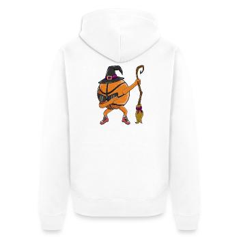 Dabbing Basketball Witch Lustiges Halloween-Sport-Fa - Unisex Premium Bio Zip Hoodie - Weiß - Hinten - Thijin (182cm)