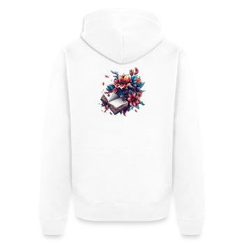 Blossom Harvest Book Magic - Unisex Premium Organic Zip Hoodie - white - Back - Thijin (182cm)