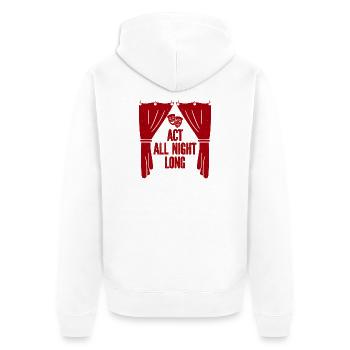 Musical Theatre Act All Night Long Design - Unisex Premium Bio Zip Hoodie - Weiß - Hinten - Thijin (182cm)