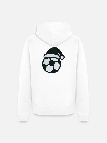 Soccer Snowman Christmas Sports - Unisex Premium Organic Zip Hoodie - white