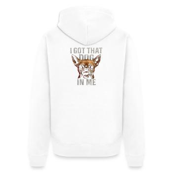 Chihuahua dit de l’humour Une idée de cadeau drôle - Veste à capuche bio Premium Unisexe - blanc - Dos - Thijin (182cm)
