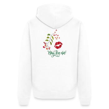 Merry Kiss-mas  Weihnachten - Unisex Premium Bio Zip Hoodie - Weiß - Hinten - Thijin (182cm)