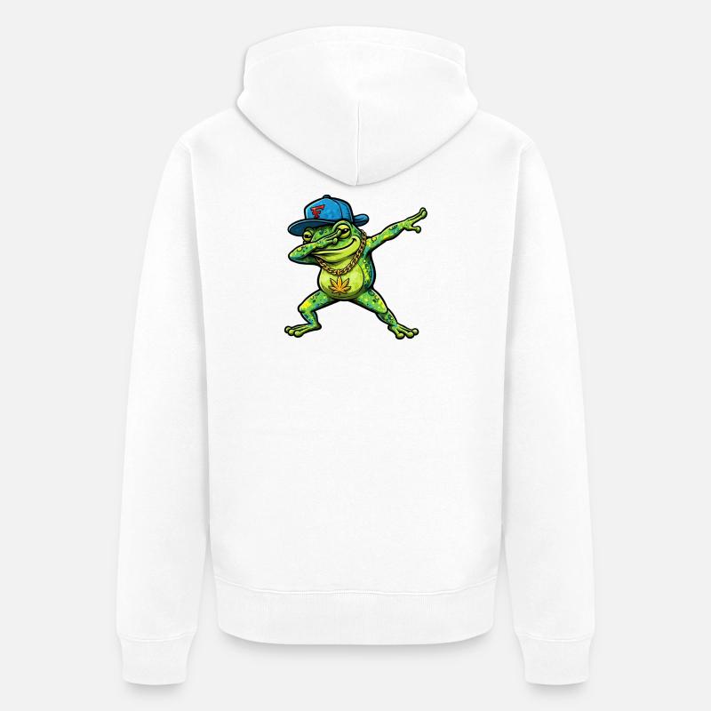 Style artistique de rue Dabping Frog - Veste à capuche bio Premium Unisexe - blanc