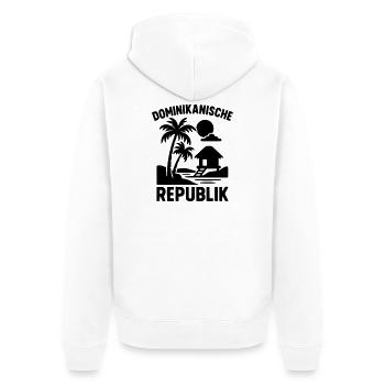 Dominican Republic Silhouette - Unisex Premium Organic Zip Hoodie - white - Back - Thijin (182cm)