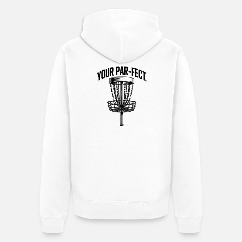 Du bist Perfekter – lustiges Disc-Golf-Meme - Unisex Premium Bio Zip Hoodie - Weiß