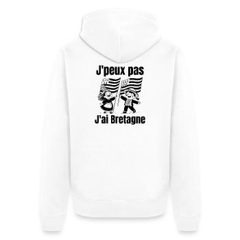 Brittany, ich bin ein Breton, lang lebe Brittany - Unisex Premium Bio Zip Hoodie - Weiß - Hinten - Thijin (182cm)