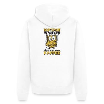  Ironie Sprüche Ironisch Lustig Morgenmuffel - Unisex Premium Bio Zip Hoodie - Weiß - Hinten - Thijin (182cm)