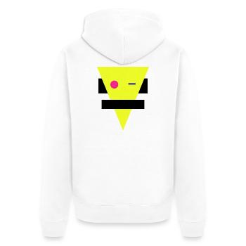 Neon Geometrische Silhouette - Unisex Premium Bio Zip Hoodie - Weiß - Hinten - Thijin (182cm)