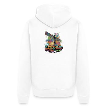 Ange du Nord – Ailes au-dessus du Nord - Veste à capuche bio Premium Unisexe - blanc - Dos - Thijin (182cm)