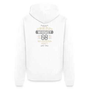 Cadeau pour un 60e anniversaire avec un dicton de 60 ans - Veste à capuche bio Premium Unisexe - blanc - Dos - Thijin (182cm)