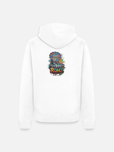 Fontana Graffiti Roma Neon - Unisex Premium Bio Zip Hoodie - Weiß