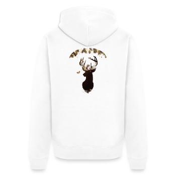 Elegantes Floral Rentier Weihnachten Kunstwe - Unisex Premium Bio Zip Hoodie - Weiß - Hinten - Thijin (182cm)