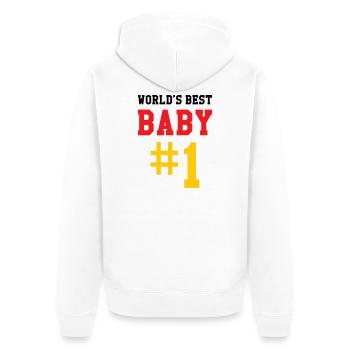 Bestes Baby – Geburt – Kind - Unisex Premium Bio Zip Hoodie - Weiß - Hinten - Thijin (182cm)