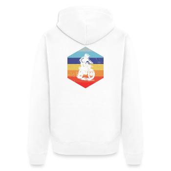 Clear Motocross Message - Unisex Premium Organic Zip Hoodie - white - Back - Thijin (182cm)