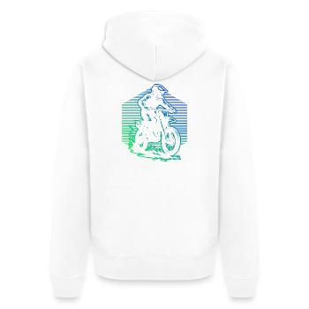 Conception de motocross pleine de caractère - Veste à capuche bio Premium Unisexe - blanc - Dos - Thijin (182cm)