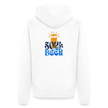 Soul Full Of Beer - Unisex Premium Organic Zip Hoodie - white - Back - Thijin (182cm)
