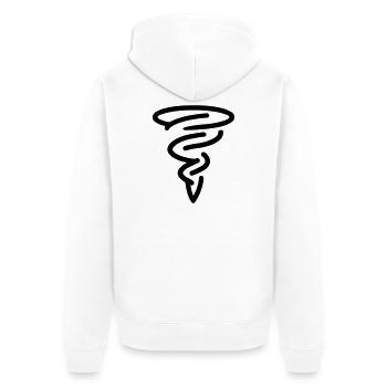 Tornado - Unisex Premium Bio Zip Hoodie - Weiß - Hinten - Thijin (182cm)