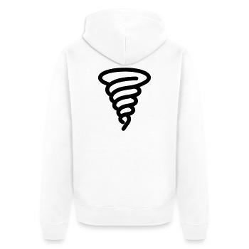 Tornado - Unisex Premium Bio Zip Hoodie - Weiß - Hinten - Thijin (182cm)