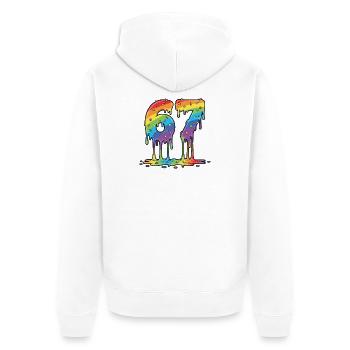 Célébration du mème Rainbow 67 - Veste à capuche bio Premium Unisexe - blanc - Dos - Thijin (182cm)