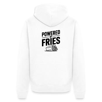 Powered by Fries - Unisex Premium Organic Zip Hoodie - white - Back - Thijin (182cm)