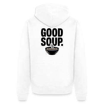 Diction du bon mème de soupe pour les amateurs de gastronomie - Veste à capuche bio Premium Unisexe - blanc - Dos - Thijin (182cm)