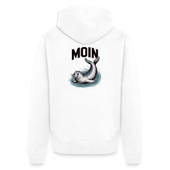 Seal seal Baltic Sea North Sea Moin - Unisex Premium Organic Zip Hoodie - white - Back - Thijin (182cm)