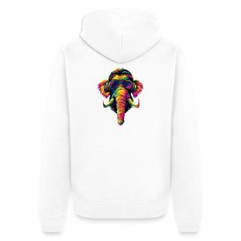 Mammut Wollhaarmammut Eiszeit Mammuts Süßes Mammut - Unisex Premium Bio Zip Hoodie - Weiß - Hinten - Thijin (182cm)