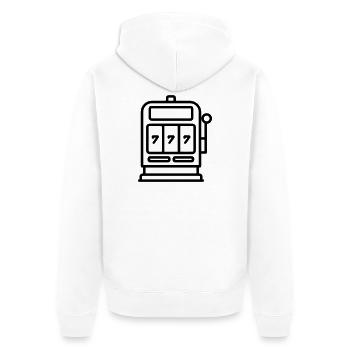 Casino Slot Machine - Unisex Premium Organic Zip Hoodie - white - Back - Thijin (182cm)