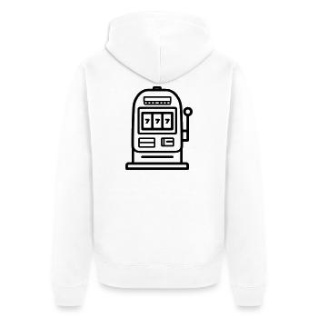 Casino Slot Machine - Unisex Premium Organic Zip Hoodie - white - Back - Thijin (182cm)