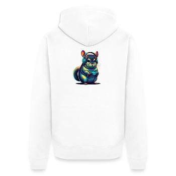 Jeux de chinchilla Jeux vidéo drôles drôles - Veste à capuche bio Premium Unisexe - blanc - Dos - Thijin (182cm)