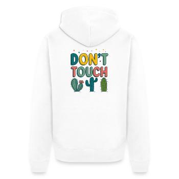 Fass nicht bunte Kakteen an - Unisex Premium Bio Zip Hoodie - Weiß - Hinten - Thijin (182cm)