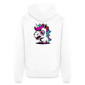 Neon Unicorn - Unisex Premium Organic Zip Hoodie - white - Back - Thijin (182cm)