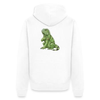 I Love Dad Iguana - Unisex Premium Organic Zip Hoodie - white - Back - Thijin (182cm)