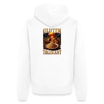 Cadeau de blagues sur l’intolérance au gluten - Veste à capuche bio Premium Unisexe - blanc - Dos - Thijin (182cm)
